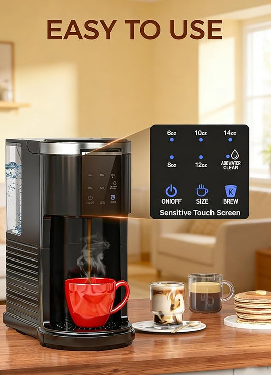 COWSAR Single Cup Coffee maker, Coffee makers with 40 Oz Water Tank, single serve coffee machine 5 Brew Sizes Up To 14 Oz, Coffee machine with Capsule and Ground Coffee