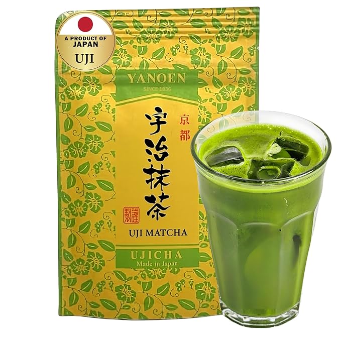 Uji Matcha Powder Ceremonial-Grade, Stone-Ground Green Tea from Kyoto, Japan – Vibrant Green （1.06oz/30g) Umami-Rich Zero Sugar, Vegan & 0 Calories