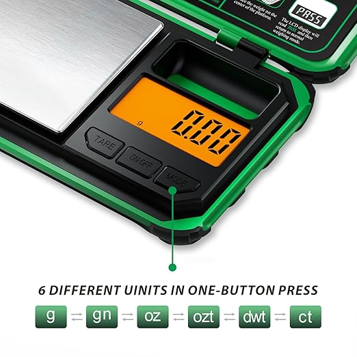 ACCT Precision Pocket Scale, 200gx0.01g Jewelry gram Scale, Digital Food Scale with LCD Display, one-Click Conversion 6 Units, Mini Scale for Kitchen/Powder/Coffee/Coins(Battery Included)