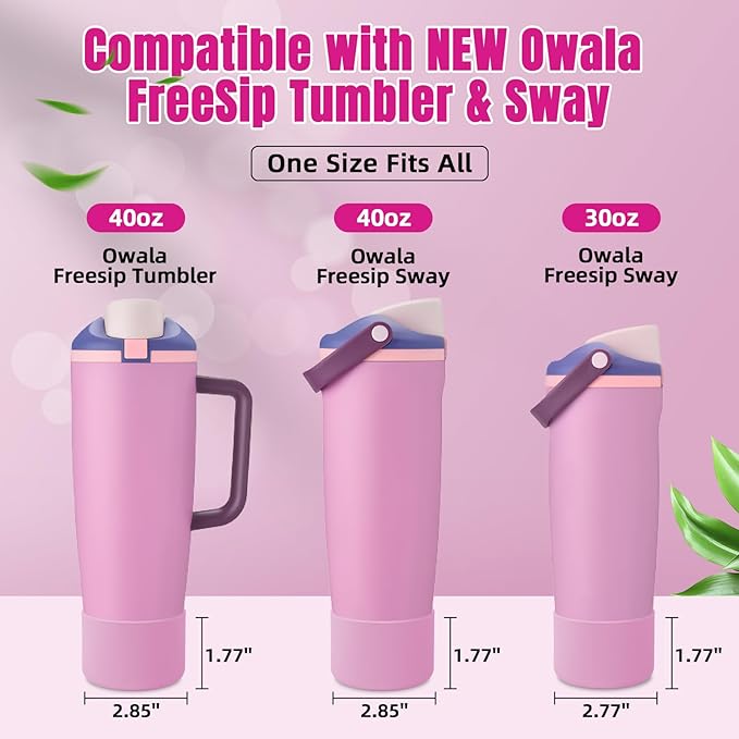 2PCS Silicone Boot Compatible with Owala 30oz & 40oz FreeSip Sway Bottles & Tumblers, Protective Anti-Slip Bottom Cover Sleeve for Freesip Sway Tumbler