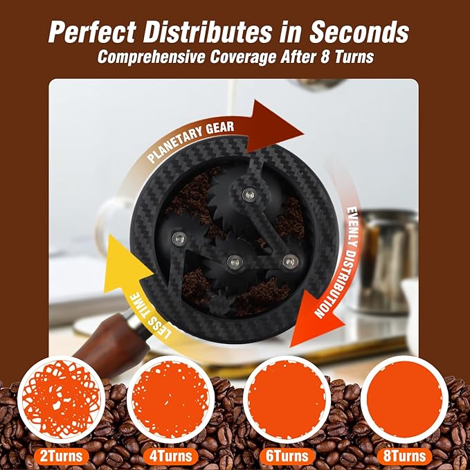 WDT Tool Espresso, Espresso Distribution Tool Compatible with Breville Espresso Machine 51MM Bottomless Portafilter Baskets, Spinning Espresso Needle Stirrer, Espresso Machine Accessories