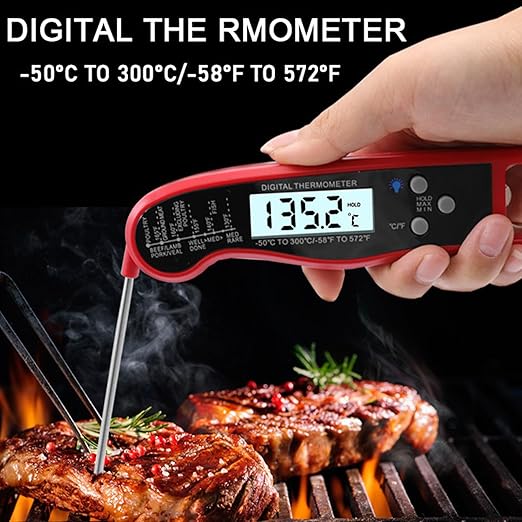 Cooking Temperature Gauge,Instant Read Waterproof LCD Display Kitchen Utensils | Digital Candy Thermograph - for Home Apartment House Baking Frying Steak Grill BBQ Turkey Grillers
