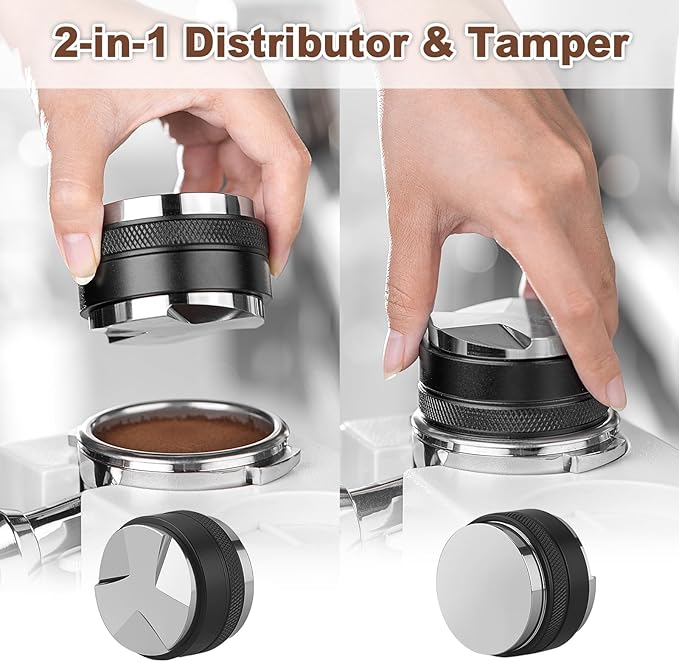 Shoxil Espresso Tools Kit – 51mm 2-in-1 Distributor & Tamper, WDT Tool with Needles, Magnetic Dosing Funnel, Espresso Tamper, Espresso Machine Accessories