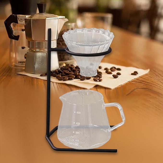 Pour Over Coffee Stand, Coffee Filter Holder, Reusable Iron Frame Coffee Support Station, Style A