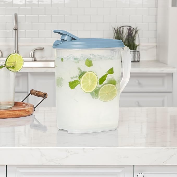 Sterilite Plastic Hinged Pitcher with Comfort Grip Handle, 1 Gallon, 24 Pack