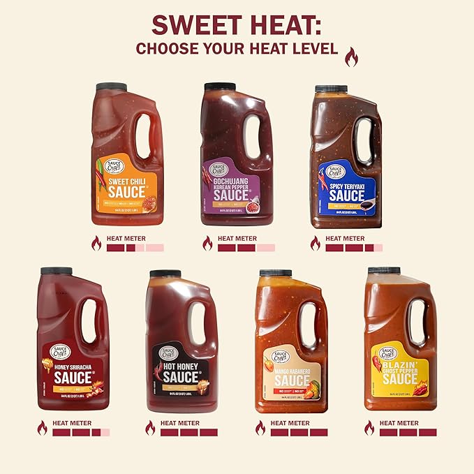 Sauce Craft Sweet & Spicy Maple Sauce, Glaze for Meats and Vegetables, Dipping Sauce for Appetizers and More, 0.5 Gallon