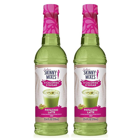 Jordan’s Skinny Mixes Sugar Free Coffee Syrup, Pistachio Coffee Flavoring Syrup, Zero Calorie Drink Mix, Lattes, Baking, Protein Shake or Cocktail, Dairy & Gluten Free, Kosher, 25.4 Fl Oz, 2 Pack