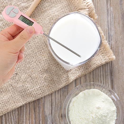 NUOBESTY Digital Meat Thermometer Instant Read Cooking Thermometer 50℃~300℃ for Food Kitchen Use (Pink)