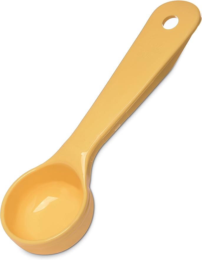 Carlisle FoodService Products 492104 Measure Miser Solid Measuring Spoon with Short Handle, 1 Ounce, Yellow