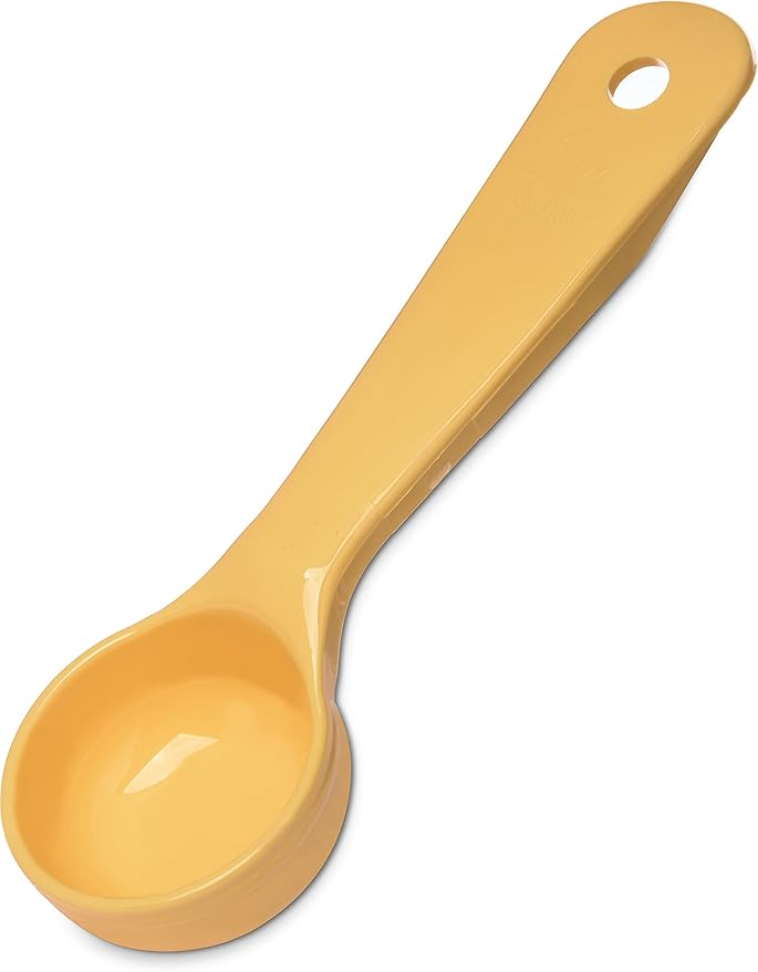 Carlisle FoodService Products 492104 Measure Miser Solid Measuring Spoon with Short Handle, 1 Ounce, Yellow