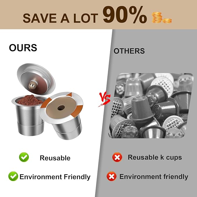 Reusable K Cups Coffee Filters for Keurig: Stainless Steel K Cups Coffee Pods Compatible 1.0 & 2.0 Coffee Makers Machine (2Pack)