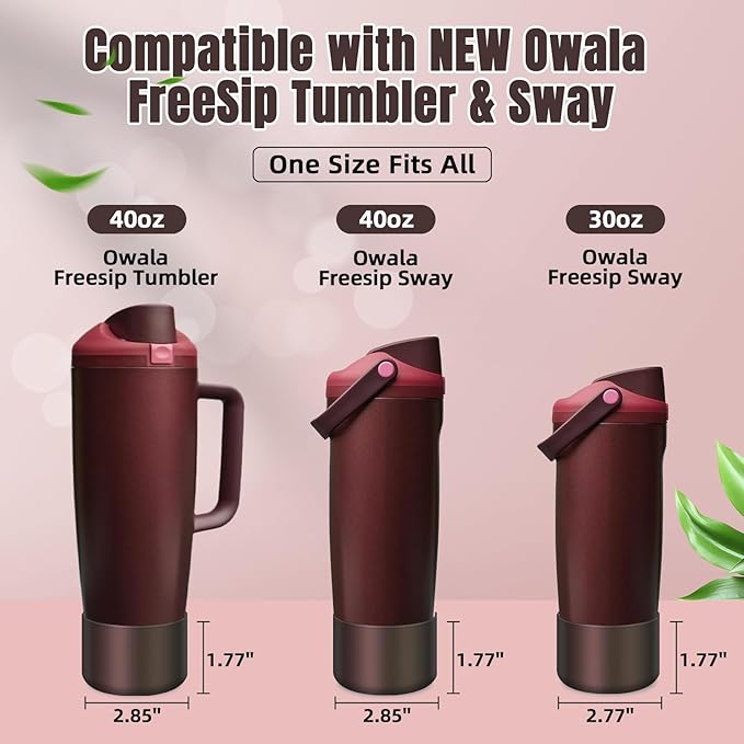2PCS Silicone Boot Compatible with Owala 30oz & 40oz FreeSip Sway Bottles & Tumblers, Protective Anti-Slip Bottom Cover Sleeve for Freesip Sway Tumbler