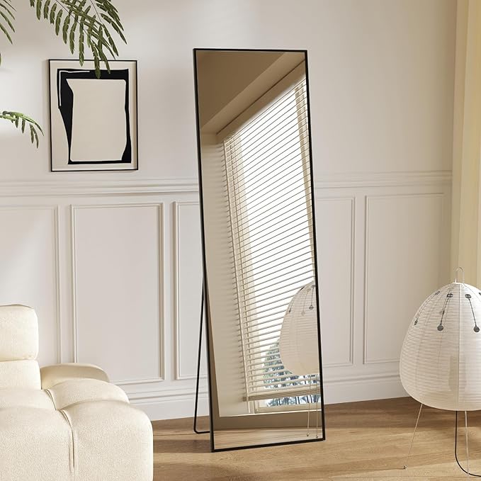 NEWBULIG Full Length Mirror, Upgraded Body Wall Mirrors with Shatter-Proof Glass, Floor Standing Mirror, Home Wall Decor