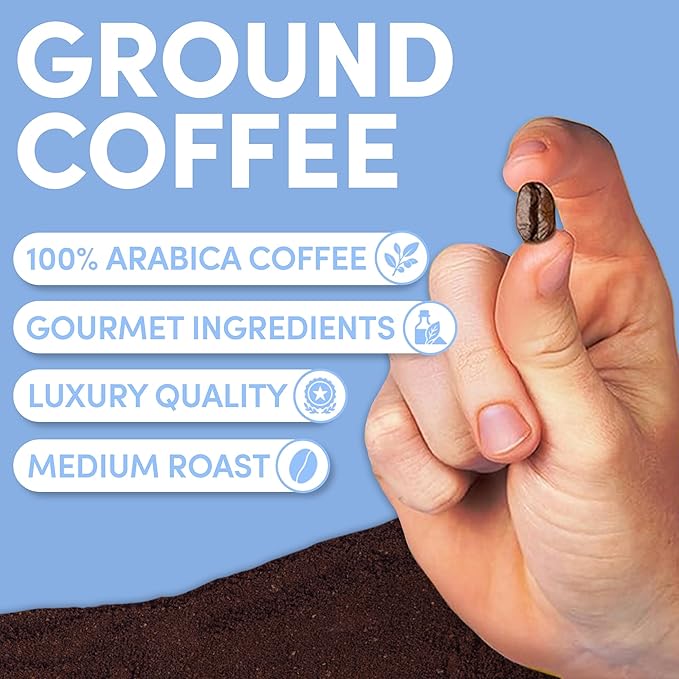 2 lb French Vanilla Ground Coffee | Vanilla Flavored Coffee Medium Roast | Bulk Smooth Sweet Ground | Specialty Grade | 32 oz