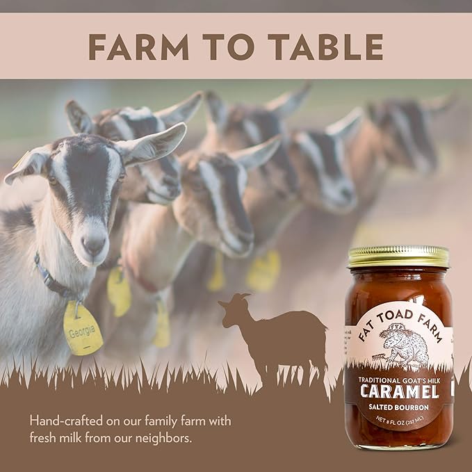 Fat Toad Farm Traditional Goat’s Milk Caramel Sauce/Cajeta, Salted Bourbon, Gluten Free, 8 fl oz