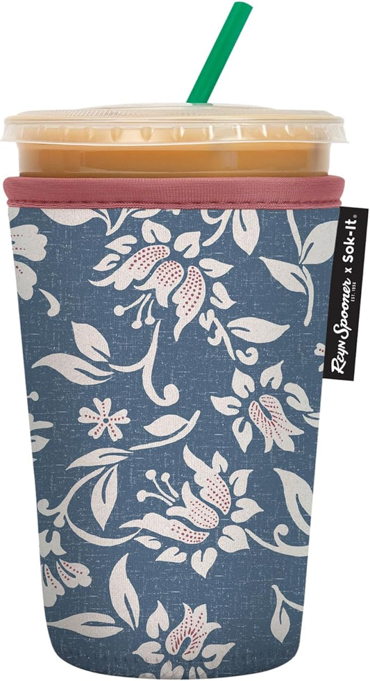Sok It JavaSok Iced Coffee & Cold Soda Insulated Neoprene Cup Sleeve (Reyn Spooner Kia Orana, Medium: 22-28oz)