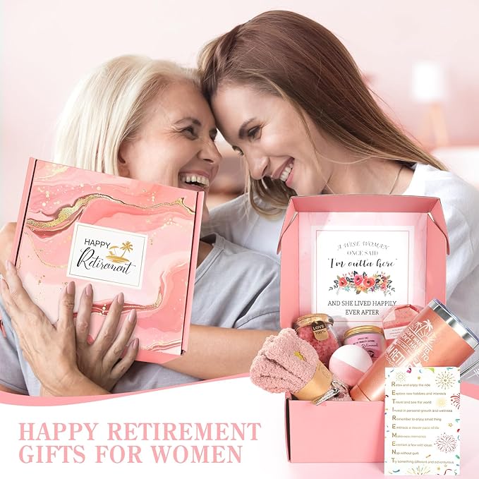 Retirement Gifts for Woman, Happy Best Retirement Gifts for Women Coworker, Teacher, Nurse, Friends, Mom, Retirees, Funny Cool 20oz Tumbler Retirements Gift Basket for Coworkers Office & Family