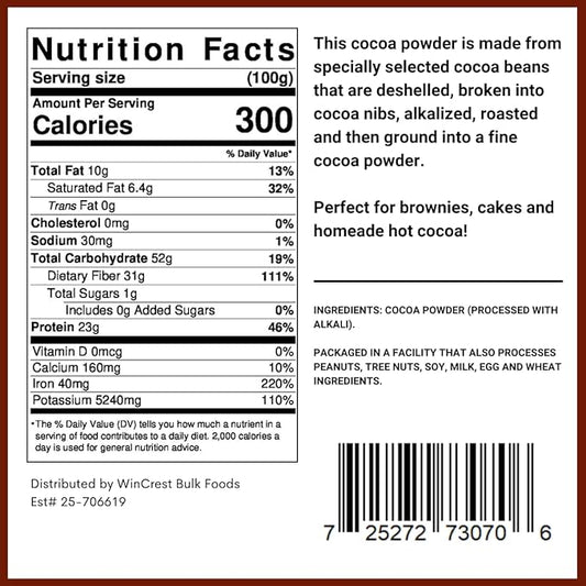 Premium Dutch Processed Cocoa Powder - 2 Lb Container