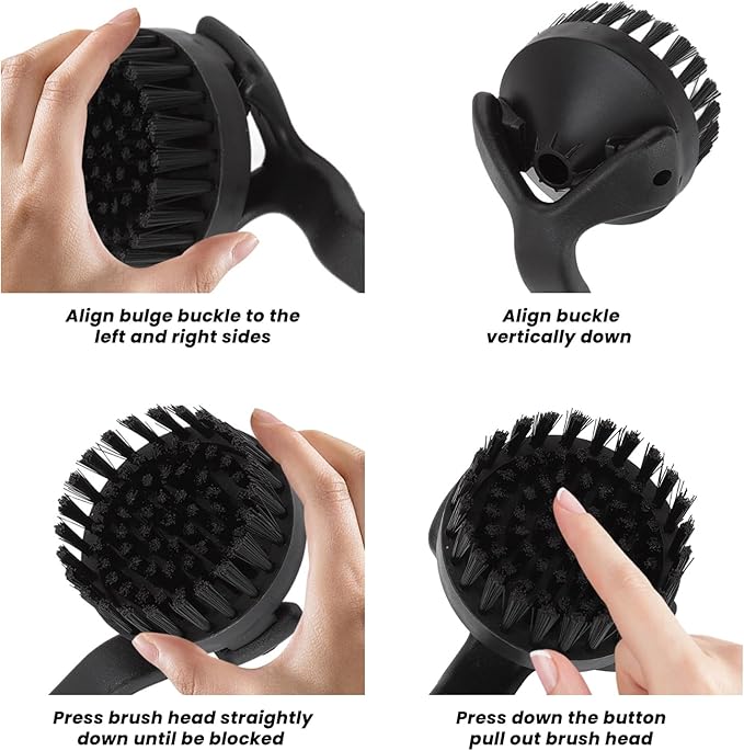 Topyond Espresso Coffee Machine Cleaning Brush, 360° Coffee Grinder Brush with Detachable Head, Nylon Bristles Barista Tool, Group Head Brush for 51mm 54mm Coffee Maker