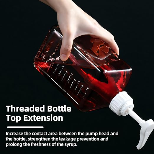 Large Capacity Syrup Dispenser for Coffee Bar, 37oz 1100ml Glass Syrup Bottle w Measuring Cup and Funnel, Dispenser Bottle w Upgraded Pump