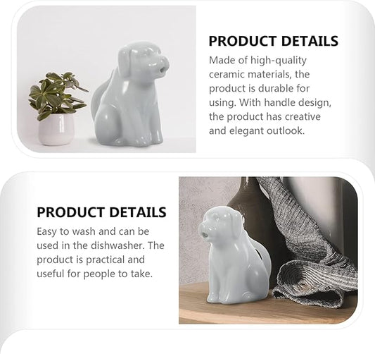 Cartoon Animal Small Milk Pot Ceramic Creamer Sauce Cup with Handle 1.76 Inch Mini Porcelain Pitcher for Kitchen Dining Serving