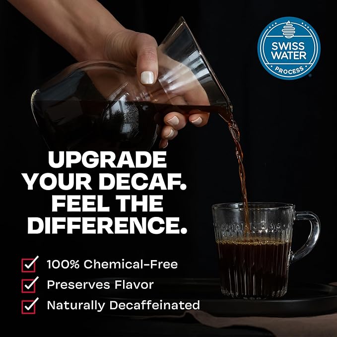 Danger Coffee by Dave Asprey, Remineralized, Mold Free & Lab Tested Swiss Water Decaf Whole Bean Coffee, Medium Roast, Decaffeinated 10.9 Ounce