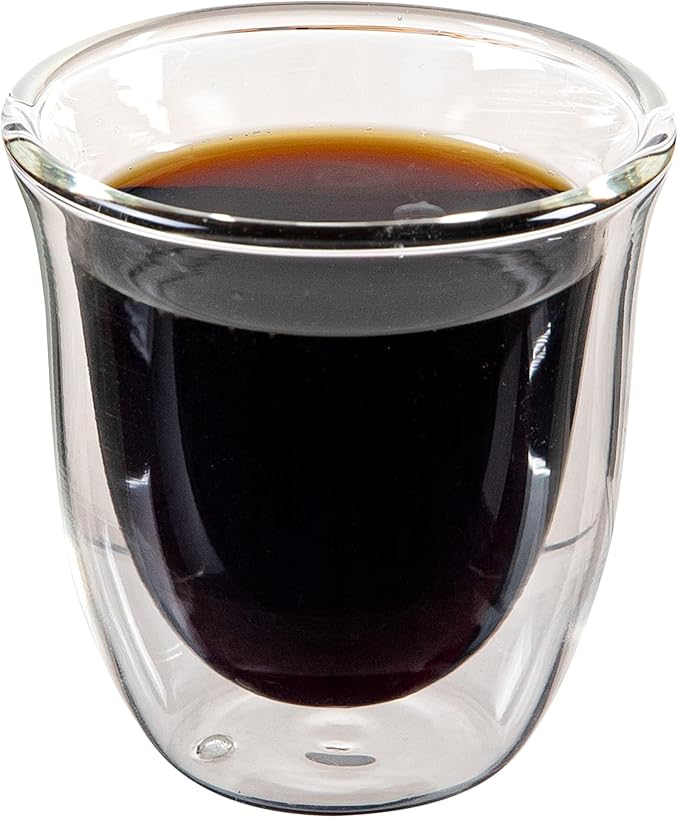 Restaurantware Coffee Cup 12 Pack of 2.72 oz Insulated Double-Wall Glass Borosilicate Coffee Cup Espresso Shot Dishwasher Safe For Hot Drinks