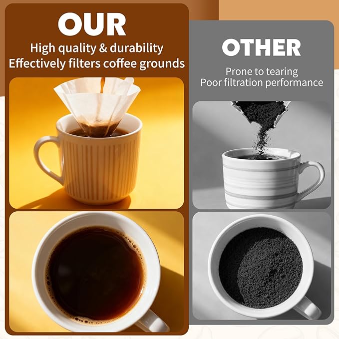 DTFMZOV 200 Count Coffee Filters #2, Disposable Coffee Filters, U Shape Coffee Paper Filter for Pour Over and Drip Coffee Maker, Suitable for Home Coffee Shop (2-6 Cup)