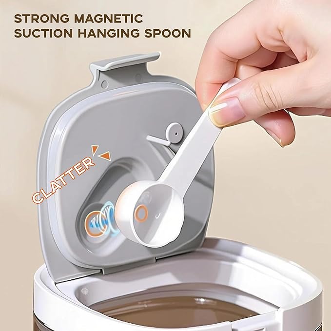 Airtight Coffee Canister, 20oz Coffee Storage Container with Scoop, Kitchen Food Storage Jar for Grounds Coffee, Beans, Tea, Sugar, Flour, Cereal, 1800ml