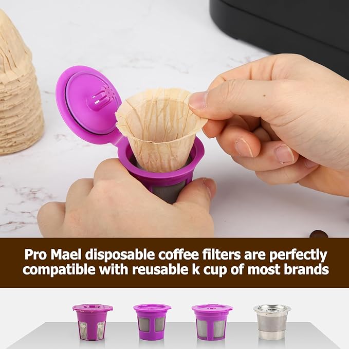 Pro Mael 360 Count Disposable K Cup Filters, Coffee Filter Paper for Keurig Brewers Single Serve 1.0 and 2.0, Use with Reusable K Cup Pods (Natural Unbleached)