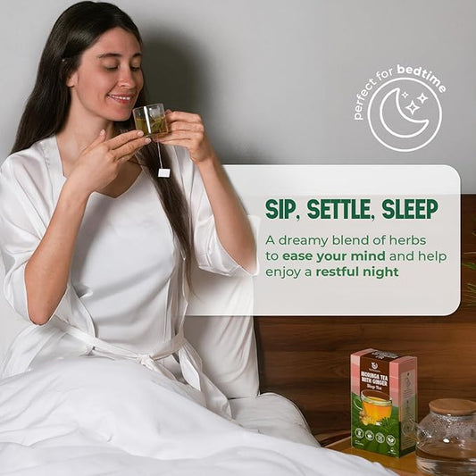 VieTreasures Sleep Herbal Tea with Moringa & Ginger – 40 Tea Bags | Supports Relaxation, Digestion & Wellness | Sophora, Pagoda Flower & Stevia Blend | Caffeine-Free Sleep & Detox Tea, 2.8oz