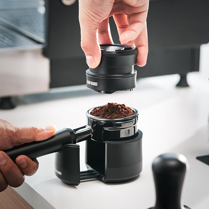 MHW-3BOMBER 58mm Bottomless Portafilter - 2 Ears Flat Espresso Portafilter with 18g Filter Basket Fits La Marzocco Espresso Machines, Aluminum Alloy Naked Coffee Portafilter, BP7022L-OS