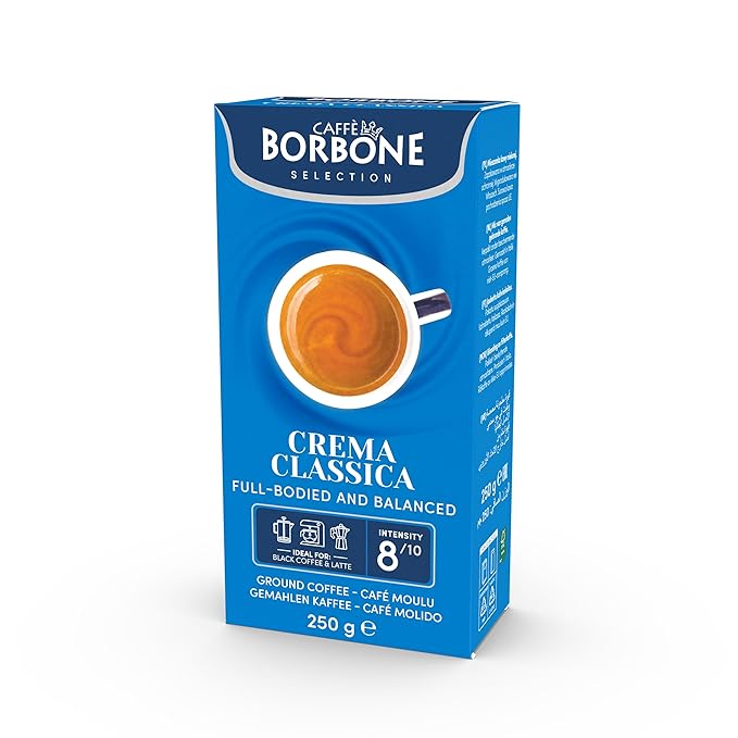 Caffè Borbone Ground Coffee, Crema Classica, Premium Coffee Blend, Full-Bodied, Balanced, Creamy and Smooth Taste, Made in Italy - 8.8 ounce (Pack of 4)