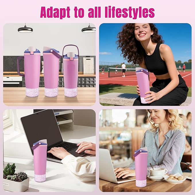 2PCS Silicone Boot Compatible with Owala 30oz & 40oz FreeSip Sway Bottles & Tumblers, Protective Anti-Slip Bottom Cover Sleeve for Freesip Sway Tumbler