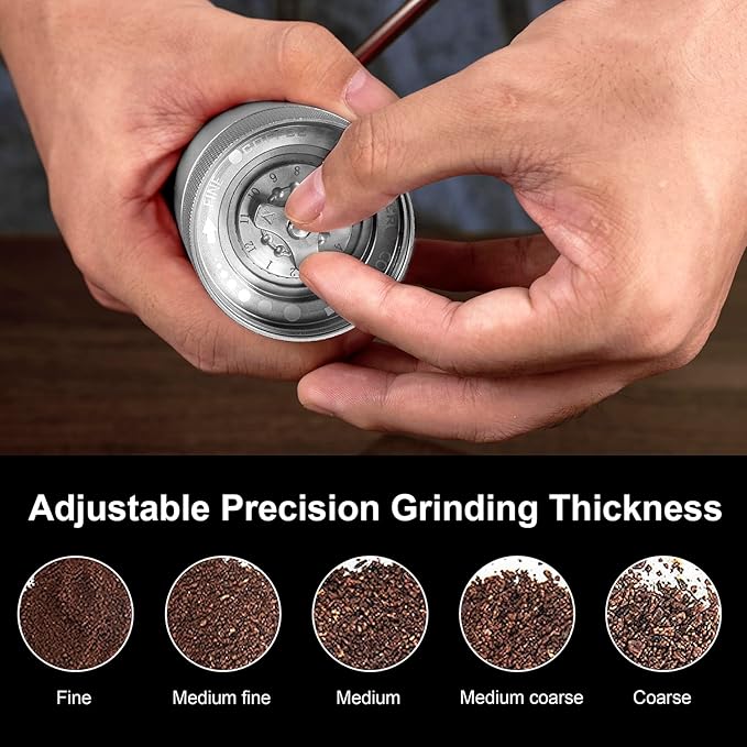 NewlukPro M6 Manual Coffee Grinder,Conical Hexagonal Burr & Double Bearings for Smooth Grinding,Designed for Espresso Pour Over French Press,25g Capacity,Compact & Portable,Gifts for Coffee Lovers