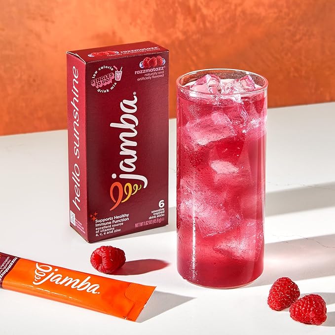 Jamba Singles To Go! razzmatazz smoothie-inspired powdered drink mix packets, 6-Count, aspartame free, just add water (Pack of 2)