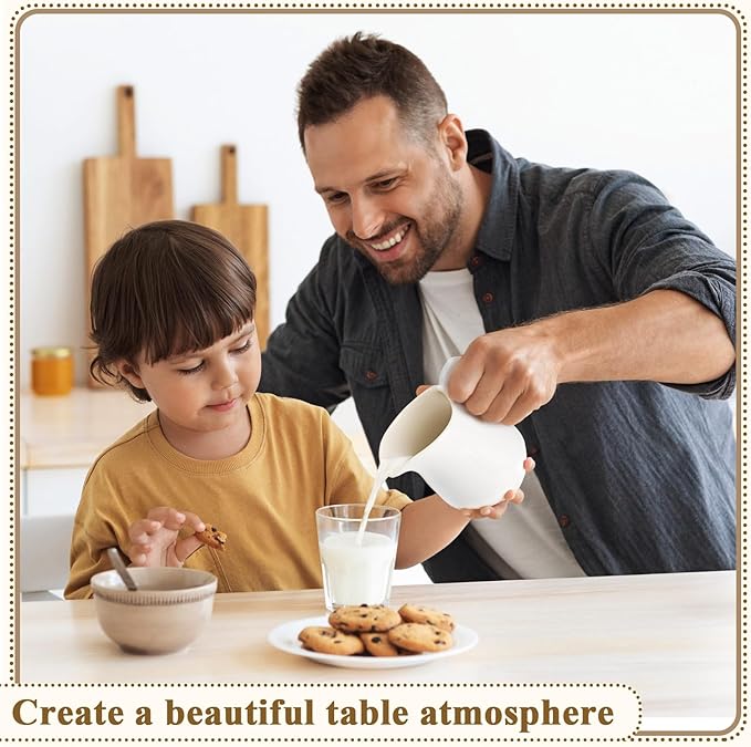 Nuanchu 12 Pcs 3 oz Small Creamer Milk Pitcher, Classic White Porcelain Creamer with Handle, Ceramic Maple Syrup Dispenser, Coffee Dairy Container for Milk Sauce Salad, Microwave