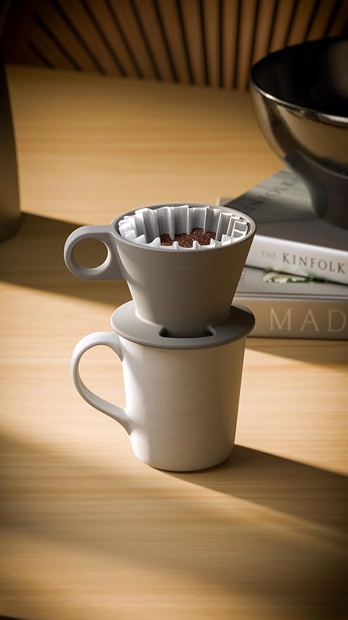 Verve Dwell Dripper Pour Over Coffee Maker Set, Non-Electric Coffee Dripper, Manual Brew Maker (Grey)