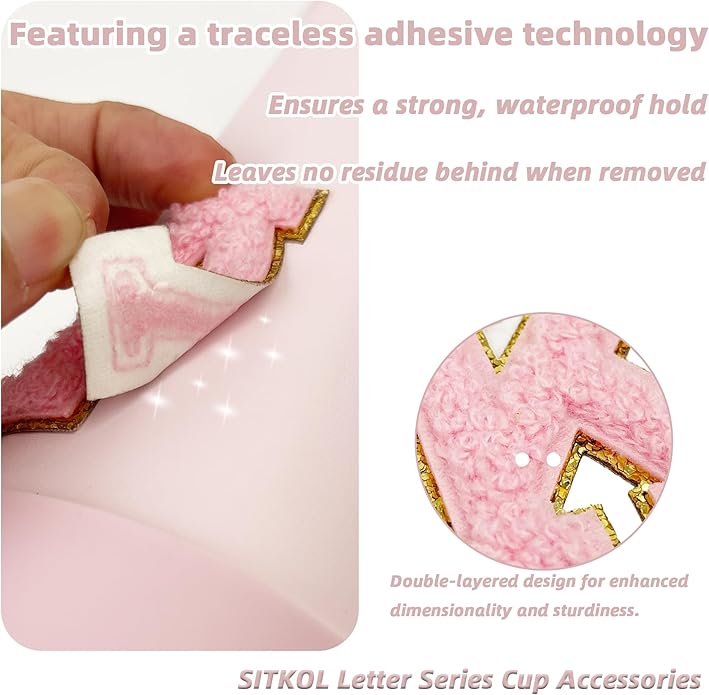 Compatible with Owala Water Bottle Accessories, Cute Letter Charm Set with Boho Handle Strap, Monogram Sticker, Silicone Ring, Keychain Decoration, for FreeSip 24 32 40oz, Owala Kids, Tumbler Gift