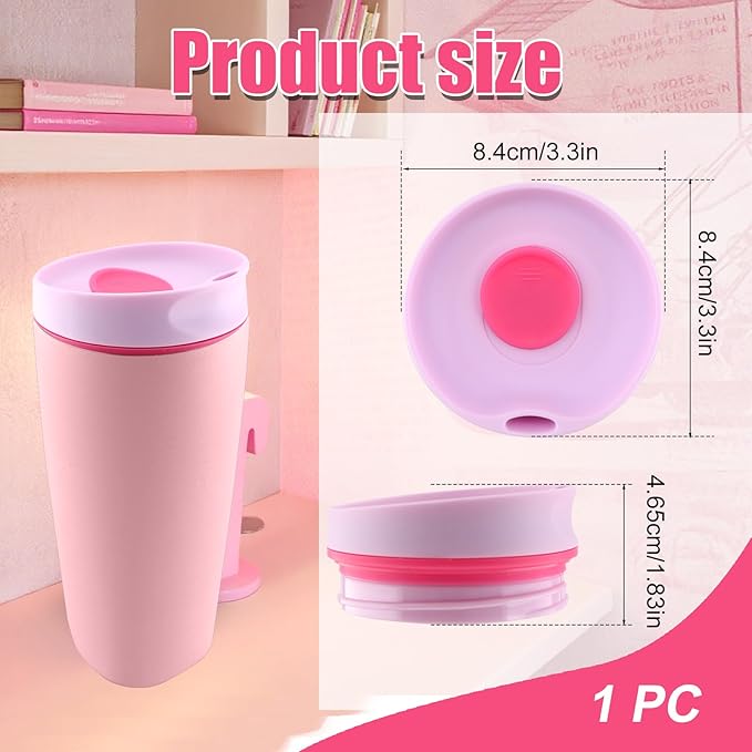 Replacement Lid for Owala SmoothSip Slider 20oz & 12oz, Top Cover Compatible with Owala 24oz Coffee Tumbler, Coffee Travel Mugs Leakproof Accessories, BPA-Free (Light Pink)