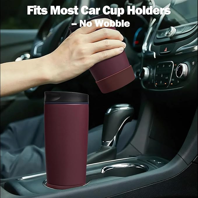 2pcs Silicone Boot for Owala SmoothSip Slider Coffee Tumbler 20oz 12oz, Anti-Slip Sleeve for Travel Coffee Mug, Protective Accessories for Owala BPA Free (Burgundy Bay)