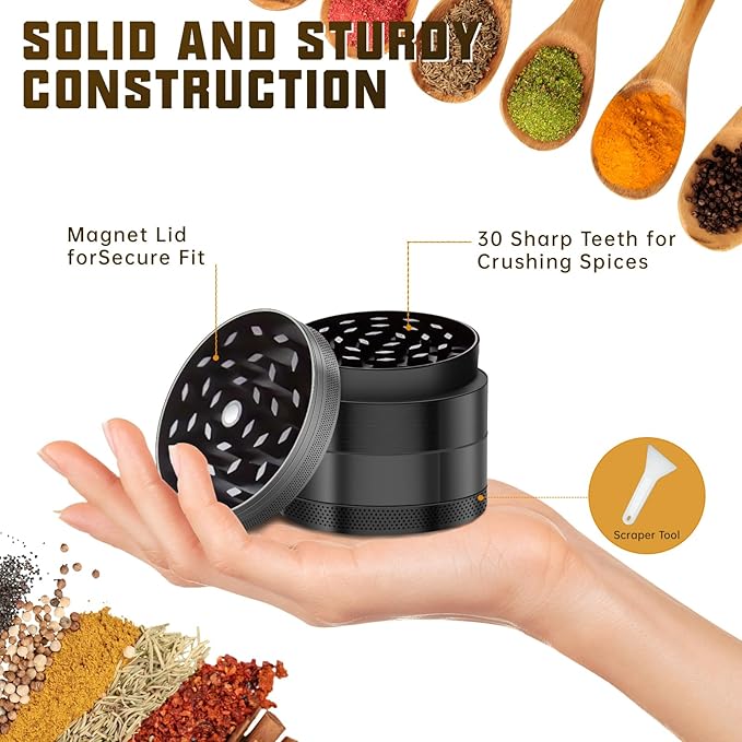 Grinder 2.5 in. (Black) Steel Kitchenware