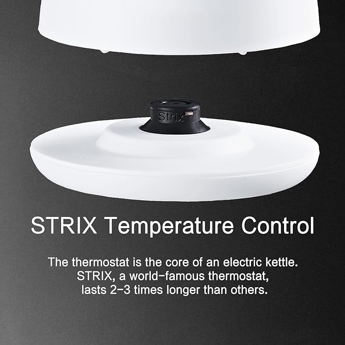 1.5L Electric Kettle Stainless Steel, Double Wall Cool Touch Teapot, Fast Boil,5 Temperature Control, LED Display, Auto Shut-Off,Keep Warm Function (Porcelain White)