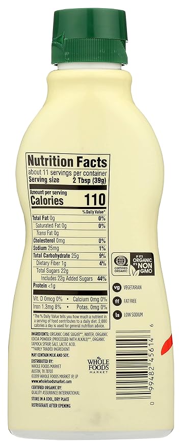 365 by Whole Foods Market, Organic Chocolate Syrup, 15.8 Ounce (Pack of 4)