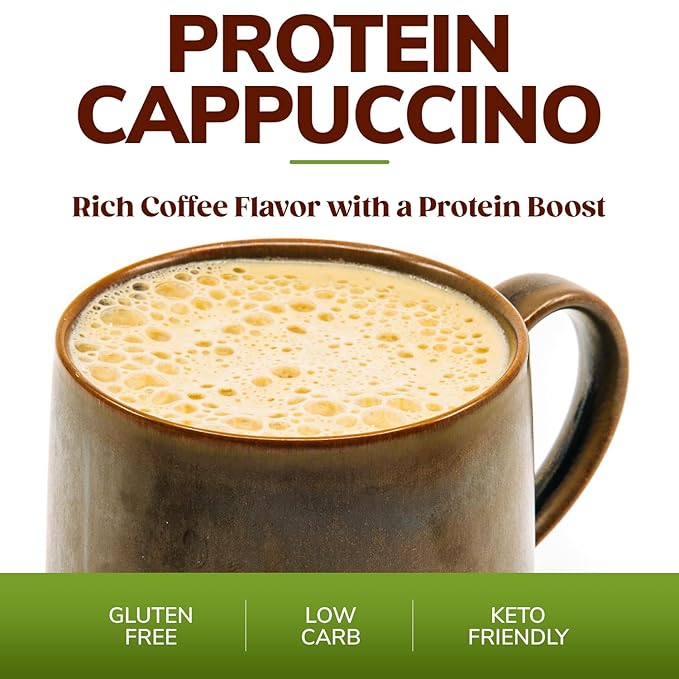BariWise Protein Hot Drink Cappuccino Mix, Original, Low Sugar, Gluten Free, Keto Friendly & Low Carb (7ct)