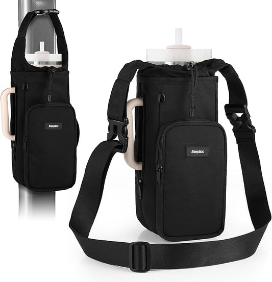 EasyAcc Magnetic Gym Bag, Upgraded 5X Super Strong Magnetic Gym Water Bottle Bag Holder Carrier, 5 Built-in Magnets, Phone Pockets, Shoulder Strap, Gifts for Gym Lovers Gym Accessories for Men Women