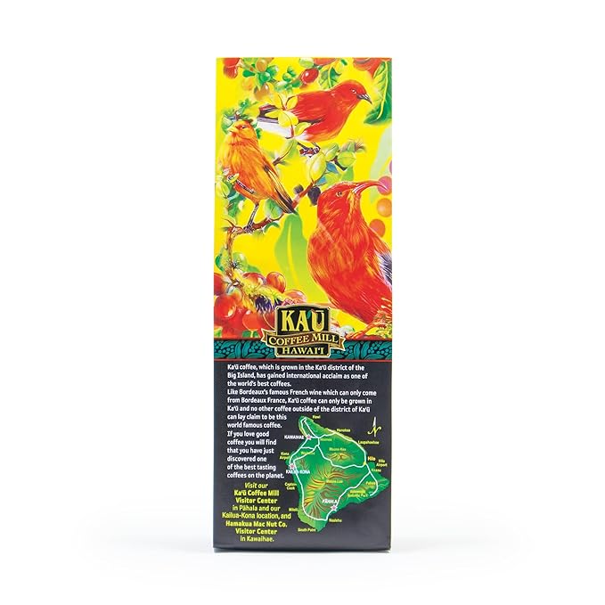 Ka'u Coffee Mill Estate Reserve Dark Roast Ground Coffee - Rich Chocolate Notes - Pure Ka'u Coffee - Specialty Roast - Handpicked Hawaii Grown Arabica Beans - Gourmet Small Batch - 8oz