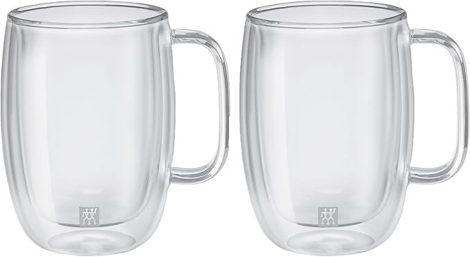 ZWILLING Sorrento Plus 2-pc Double-Wall Glass Latte Mug Set, 15-oz, 450ml