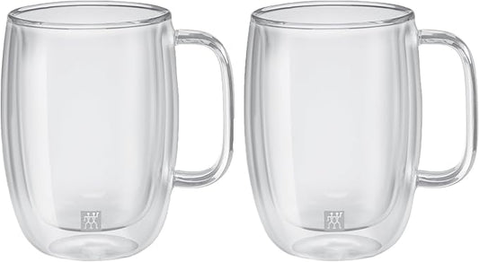 ZWILLING Sorrento Plus 2-pc Double-Wall Glass Latte Mug Set, 15-oz, 450ml