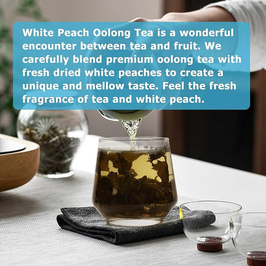 HANFANGLING White Peach Oolong Tea, 2PCS, Refreshing, Fresh Sweetness of White Peach and Aromatic Taste of Oolong Tea